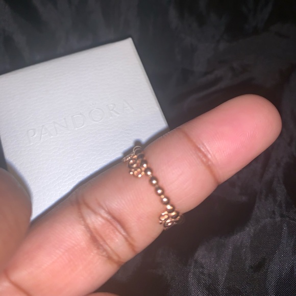 ROSE GOLD PANDORA PRINCESS TIARA RING - Picture 7 of 8